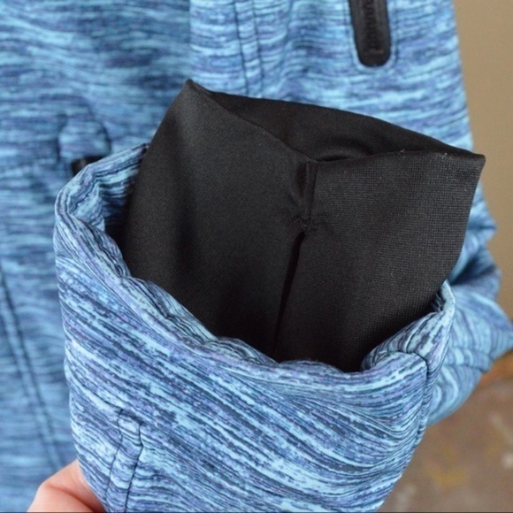 Free Country Faux Fur Lined Softshell Jacket, Blue Space Dye Print, Small - Picture 8 of 16